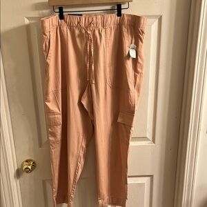 GAP Tan Tapered Trousers with Elastic Waistband